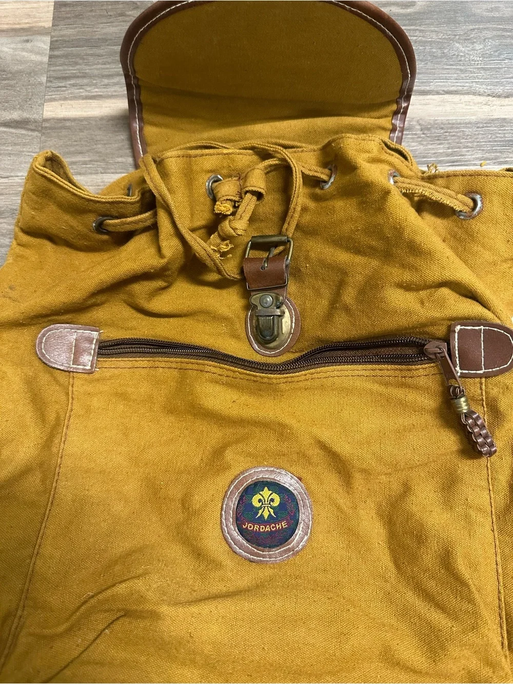 Vintage Jordache Mustard Yellow Backpack